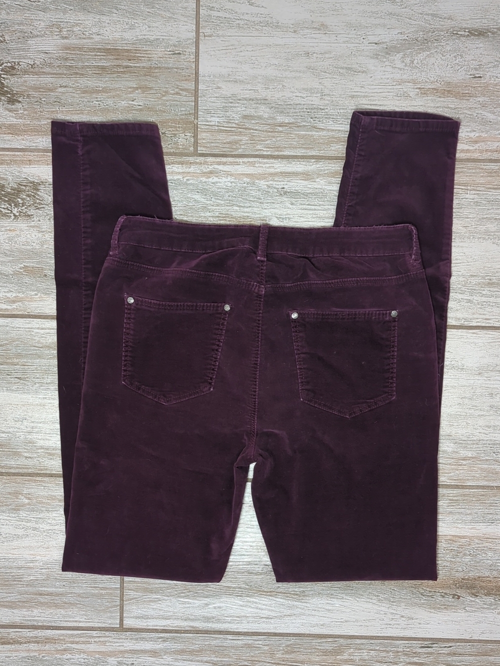 Buffalo David Bitton Purple/Merlot Wine Velvet Skinny Jeans Flocked Denim - Picture 2 of 12